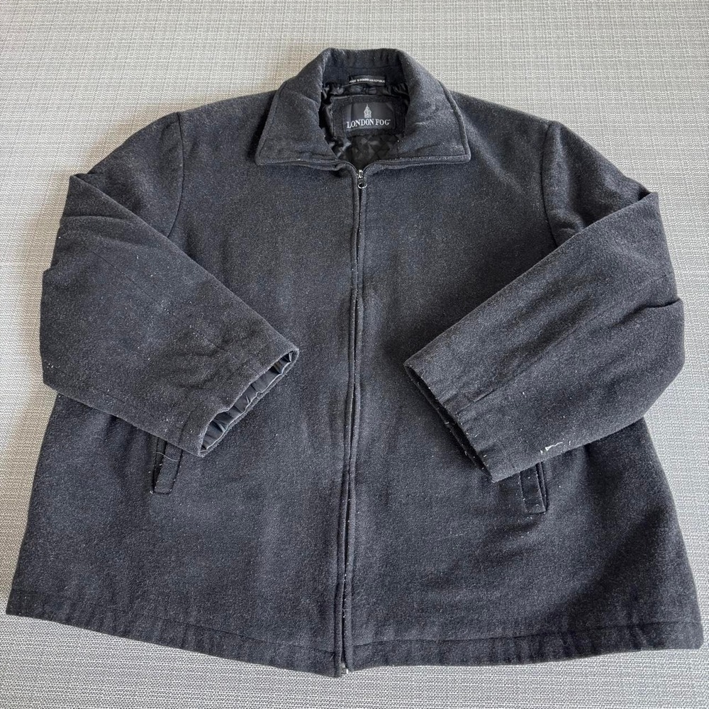 London Fog Vintage black zip up jacket.